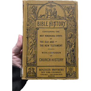 Rare 1936 Bible History & Church History Benziger Brothers Hardcover Catholic